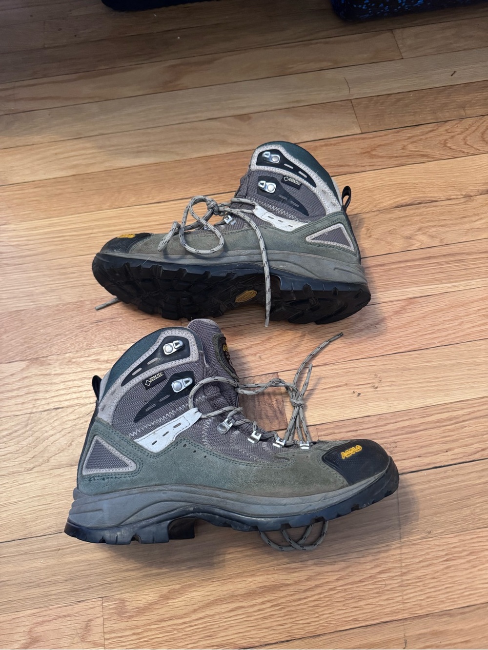 Asolo Olive and Gray Kids Hiking Boots